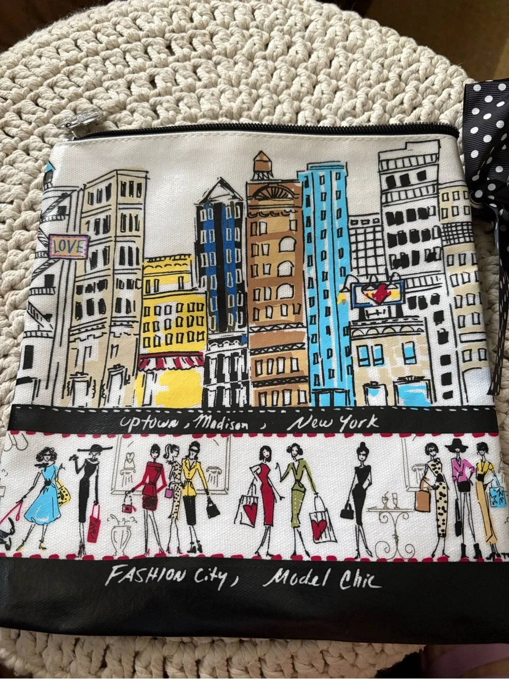 Brighton Black & White Heart and City Kids Accessory Set with jewelry pouch